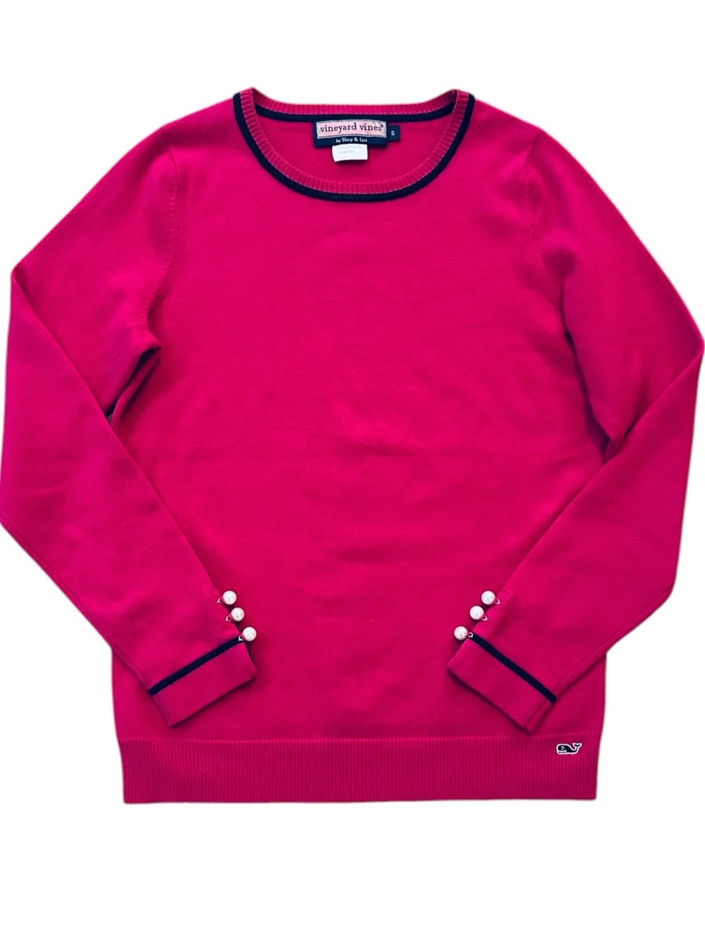 VINEYARD VINES fuschia/pink wool & cotton blend crewneck sweater size Small
